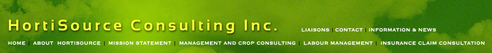 Crop Management and Crop Consulting Company in the Greenhouse Industry